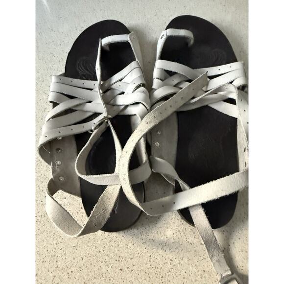 Free People Sunever Pale Gray Suede Gladiator Sandal Size US 8 8.5 EU 39 Boho - Picture 2 of 5